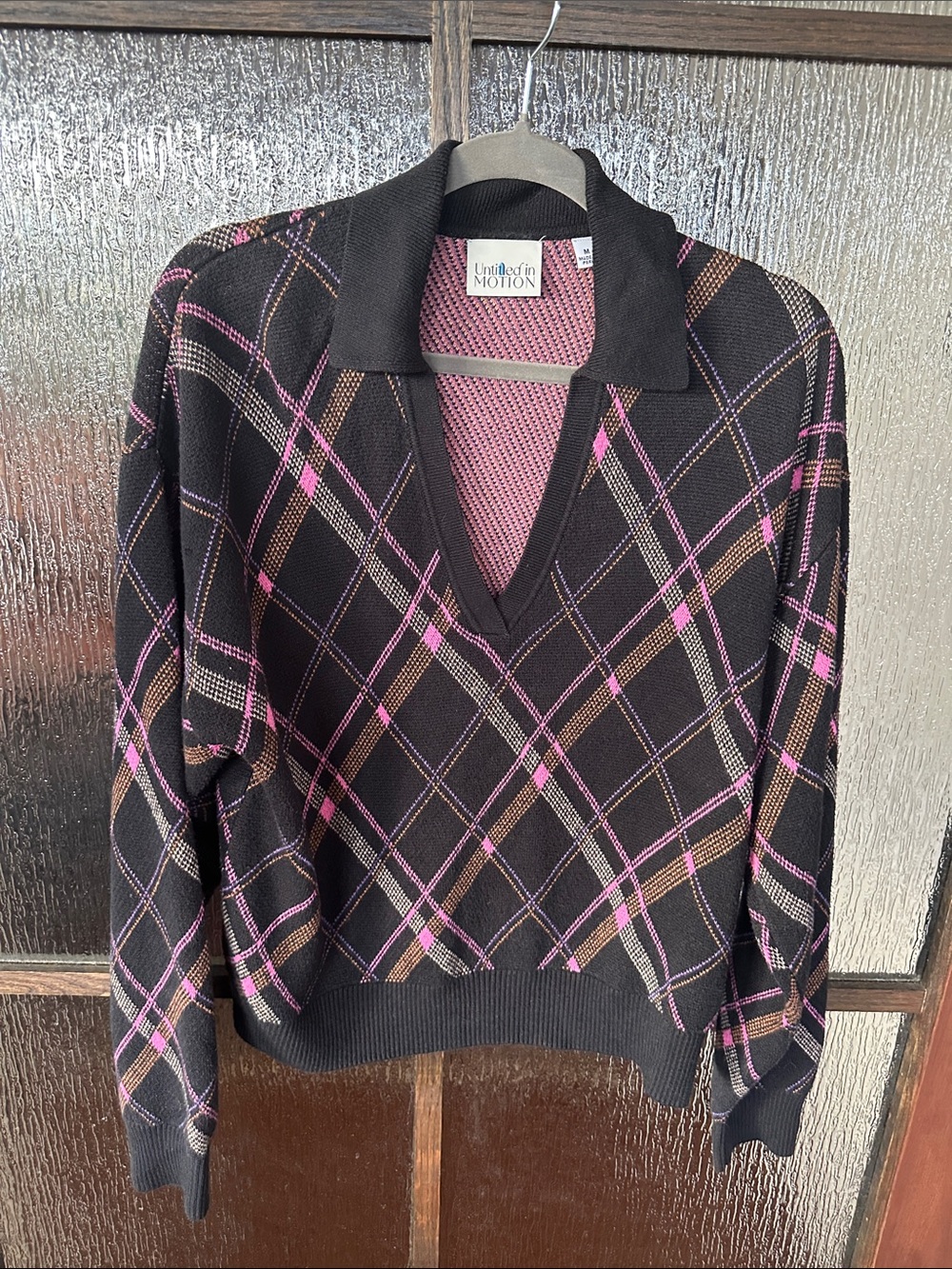 Untitled in Motion Plaid Knit Polo Sweater Sz M. - Picture 5 of 12
